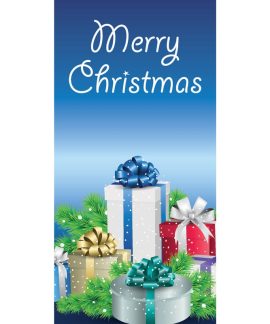 Christmas Flag Blue with Presents (82)