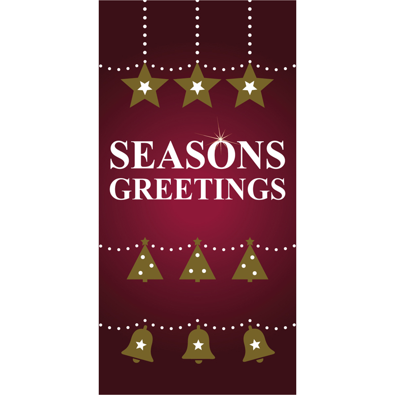 Christmas Flag Dark Red Seasons Greetings (96)