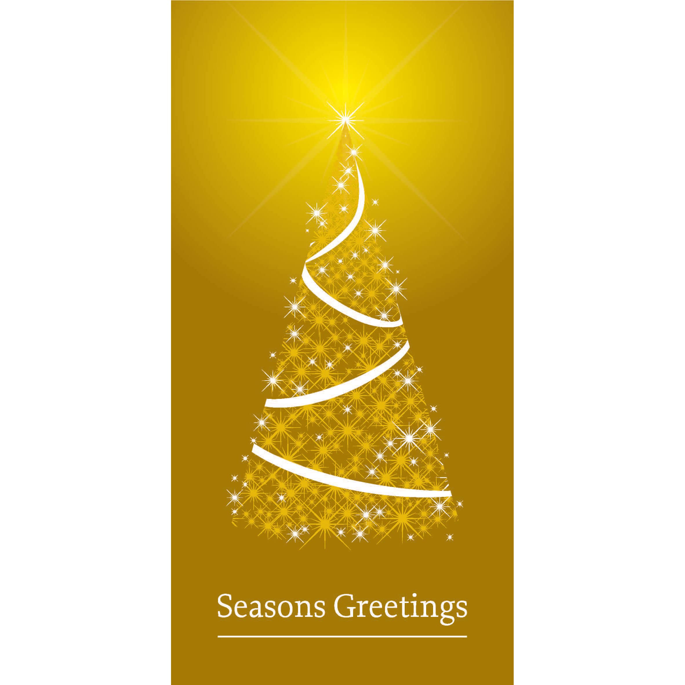 Christmas Flag Gold with Tree 900mm x 1800mm (Various FInishes)