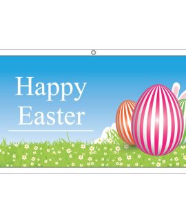 appy Easter Flag 3 Eggs- Eyelet Finish 1500mm x 750mm