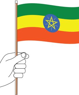 Ethiopia Hand Flag Handwaver