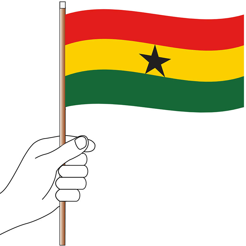 Ghana Hand Flag Handwaver