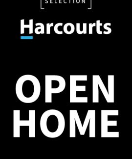 Harcourts luxury property open home sign