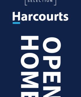 Harcourts luxury property open home sign