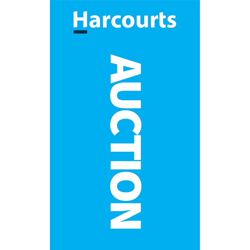 Auction Signboard Flag Cyan