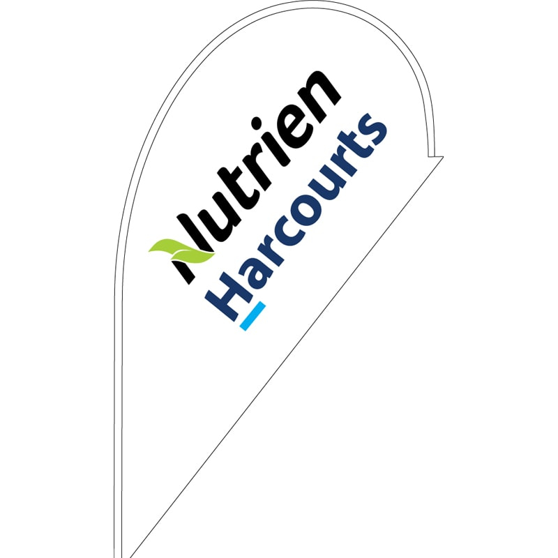 Nutrien Harcourts (2020) White Small Tear Drop Flag