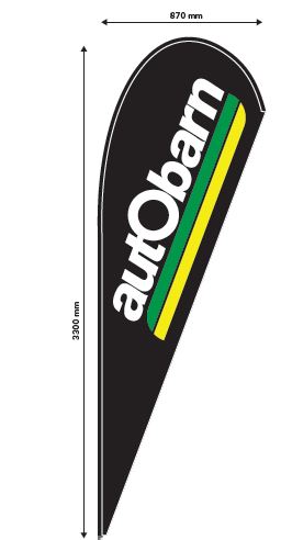 Autobarn Corporate Medium Teardrop Flag