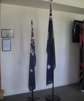 Indoor timber flagpoles