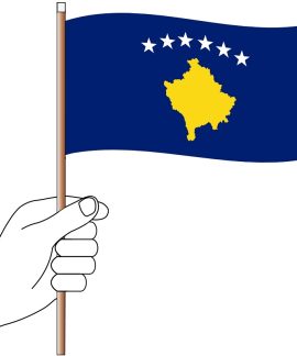 Kosovo Hand Flag Handwaver