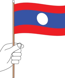 Laos Hand Flag Handwaver