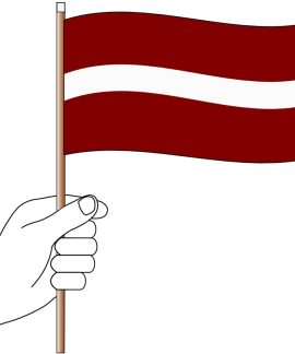 Latvia Hand Flag Handwaver