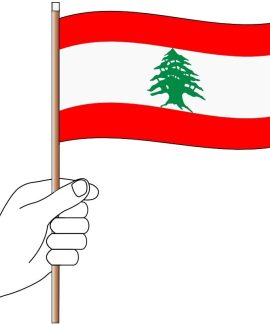 Lebanon Hand Flag Handwaver