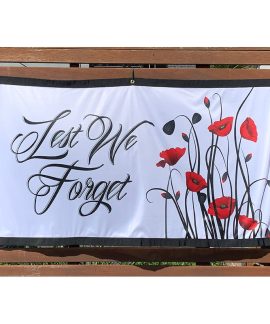Lest We Forget White Poppies Landscape Flag