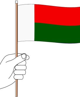 Madagascar Hand Flag Handwaver