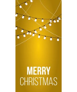Merry Christmas Flag Yellow with Lights  (86)