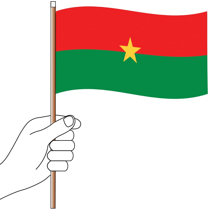 Burkino Faso Handwaver Flag 300mm x 150mm (Knitted)