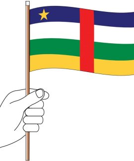 Central African Republic Handwaver Flag 300mm x 150mm (Knitted)