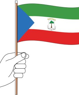 Equatorial Guinea Handwaver Flag 300mm x 150mm (Knitted)