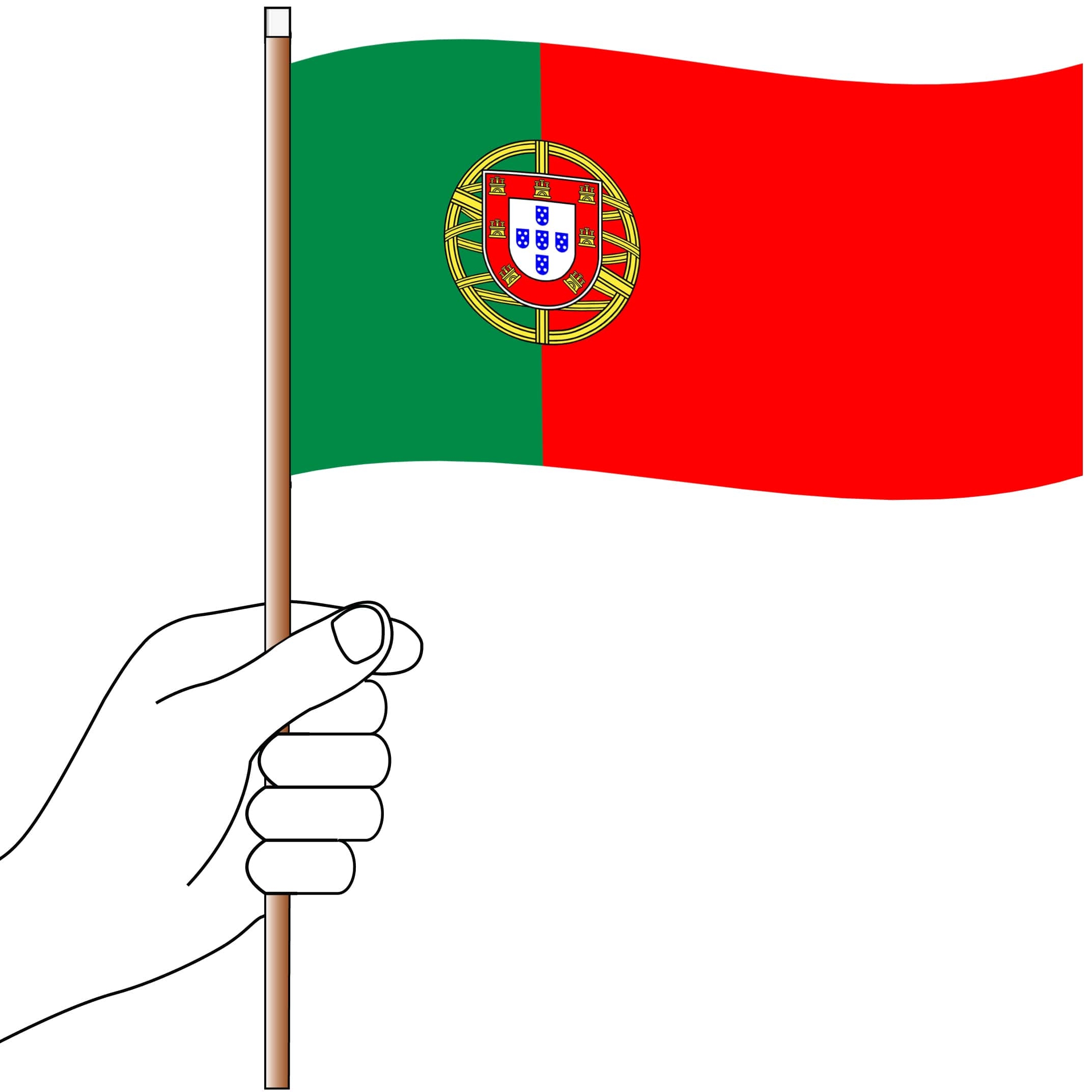 Portugal Hand Flag Handwaver