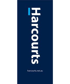 Harcourts Blue Pull Up Banner