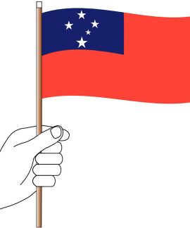 Samoa Hand Flag Handwaver