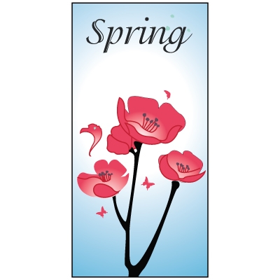 Spring Flag 3 Flowers 900mm x 1800mm (Knitted)