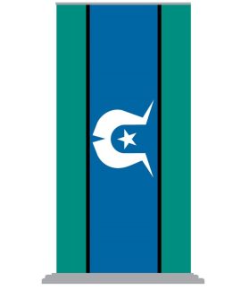 TSI Flag Pull Up Banner 2000mm x 1000mm with Deluxe SIlver Base