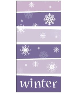 Winter Snowflakes Purple Stripes Flag 900mm x 1800mm (Knitted)