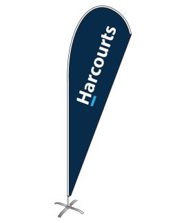 Harcourts Blue Corporate Medium Teardrop Flag Kit