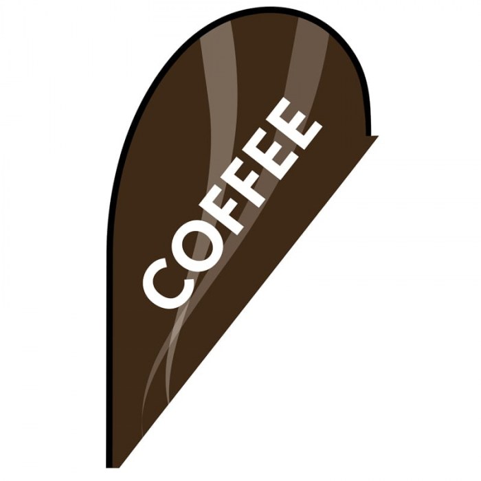 Small Coffee Teadrop Flag