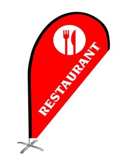 Restaurant Small Red Teardrop Flag Kit