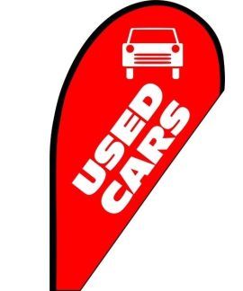 Used Cars Red Small Teardrop Flag