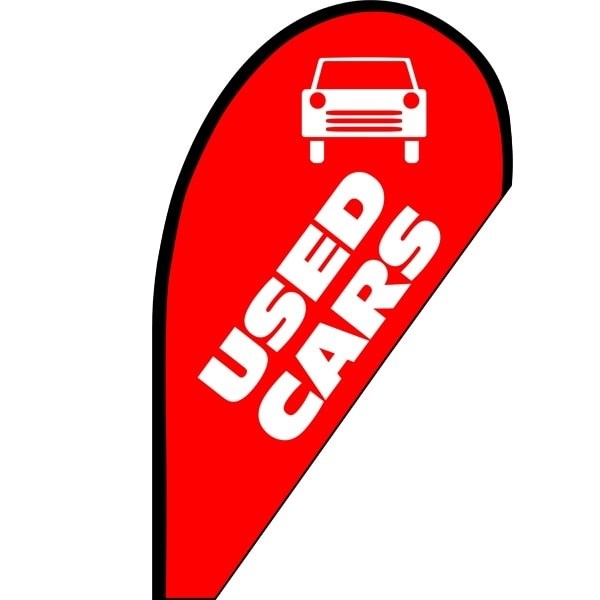 Used Cars Red Small Teardrop Flag