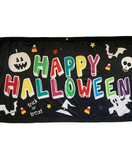 Black Halloween Flag with Eyelet Finish