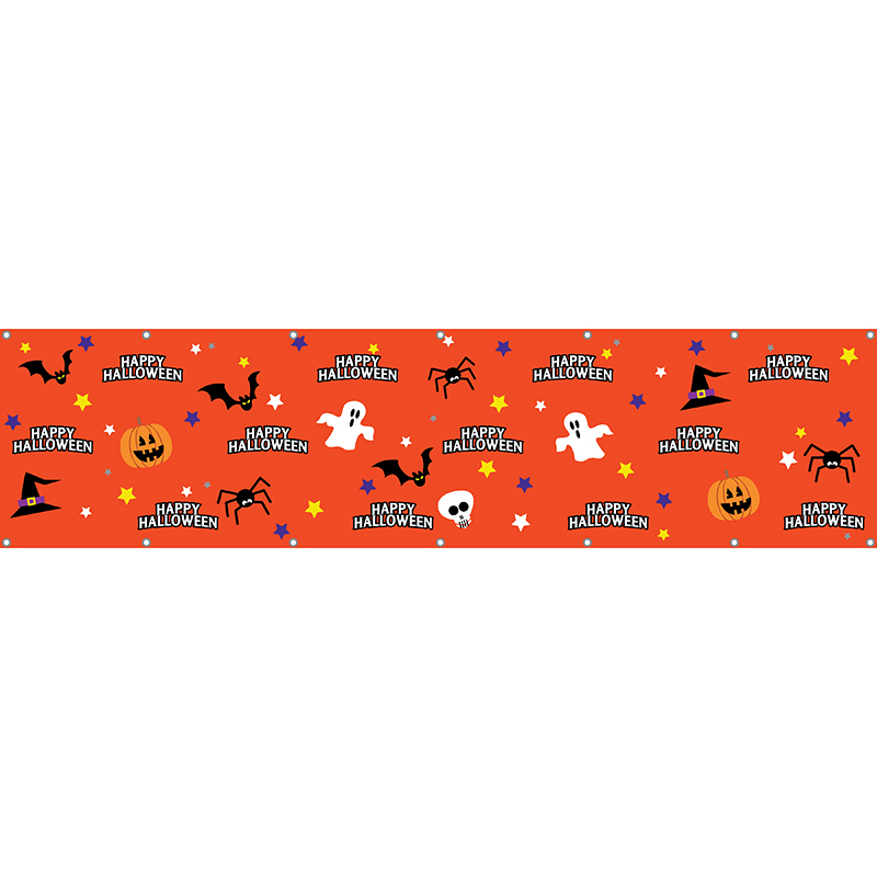 Halloween Fence Mesh Orange Artwork