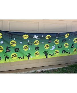 Happy Halloween Green Fence Mesh