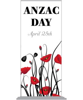 ANZAC Day Pull Up Banner - Standard Silver Base
