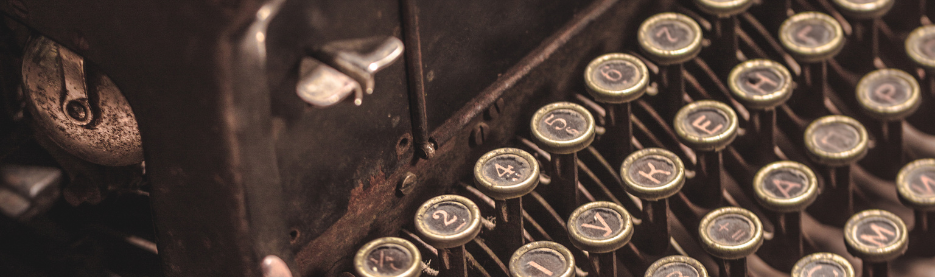 Close-up of vintage typewriter keys
