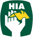 HIA logo with hand and house design
